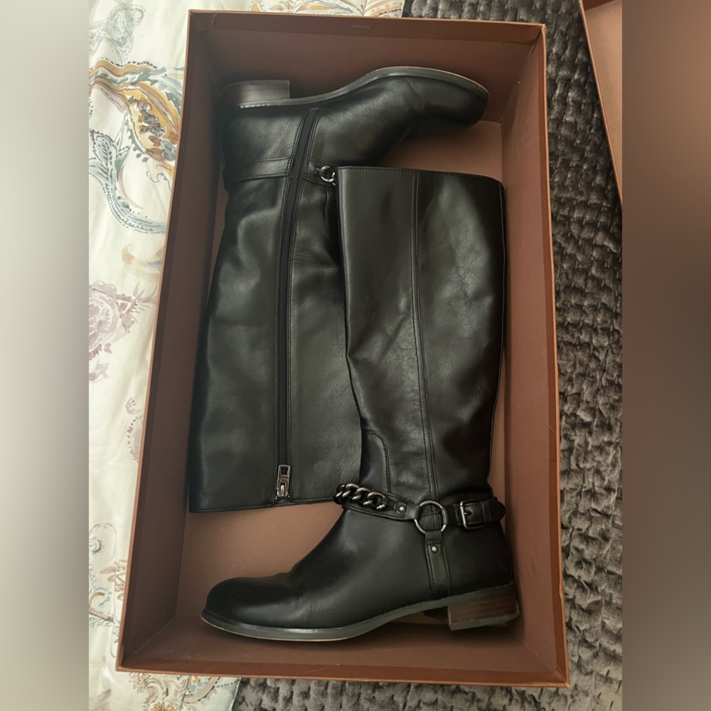 Coach Mabel calf black leather boots